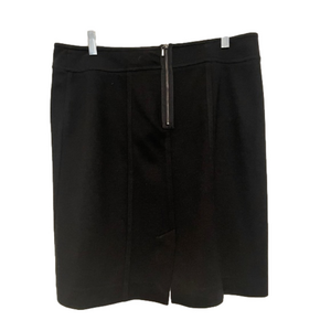 Black mini skirt with outside zipper on back